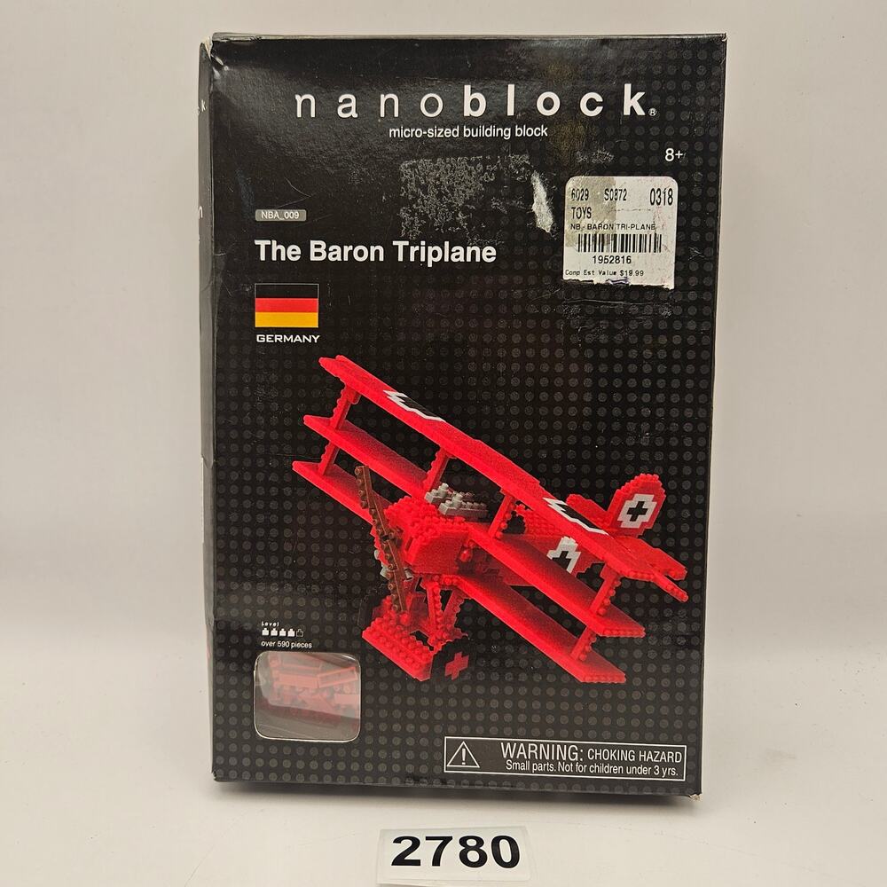 NANOBLOCK THE BARON TRIPLANE 590PCS NBA-009 MICRO SIZED BUILDING BLOCK